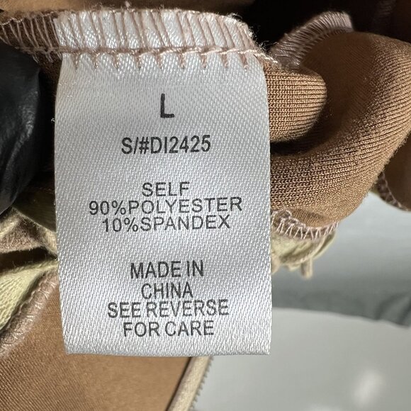 Better Be L Tan Vegan Suede Mini Dress Zip Front Lace Up Stretchy Costal Cowgirl - Picture 14 of 16